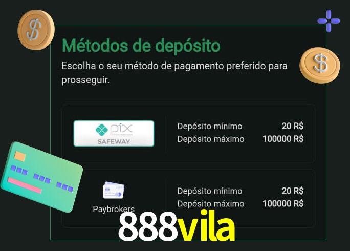 O cassino 888vila oferece uma grande variedade de métodos de pagamento